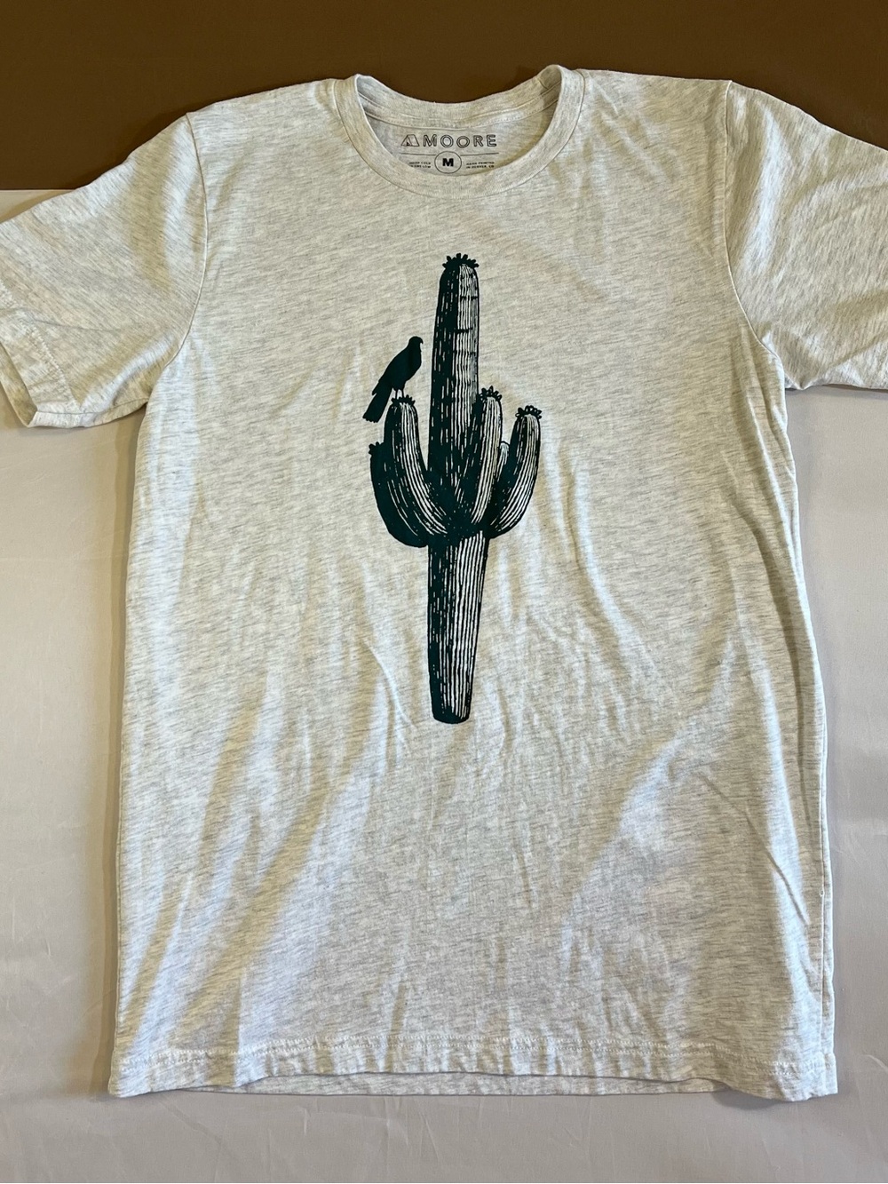 Moore Men's Heather Gray Cactus Graphic Short Sleeve Tee